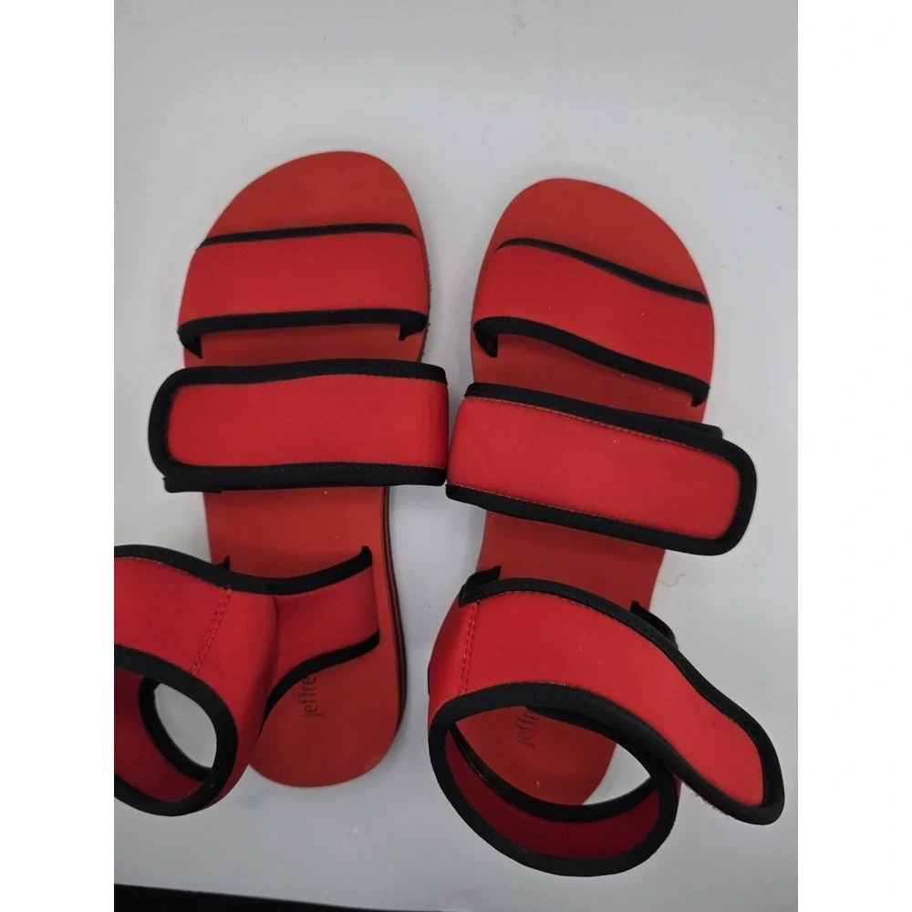 Jeffrey Campbell Red Black Neoprene Platform Sport Sandals Womens 9/10